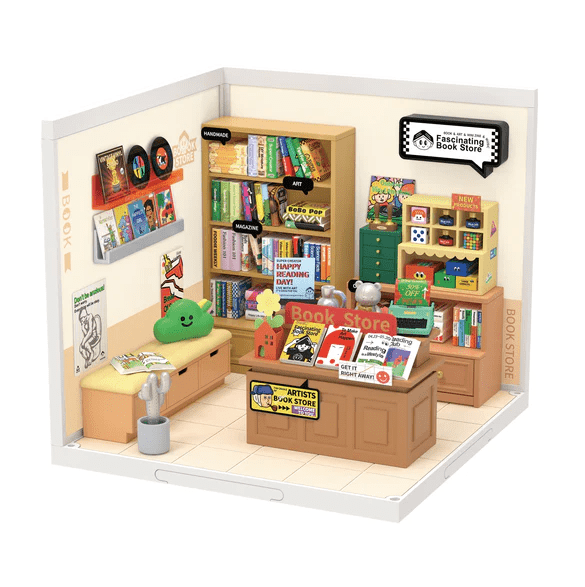Slim Verliefd grijs DIY bouwpakket / poppenhuis / winkeltje Super Store - Fascinating Book  Store - DW004 - Robotime - Vindsels